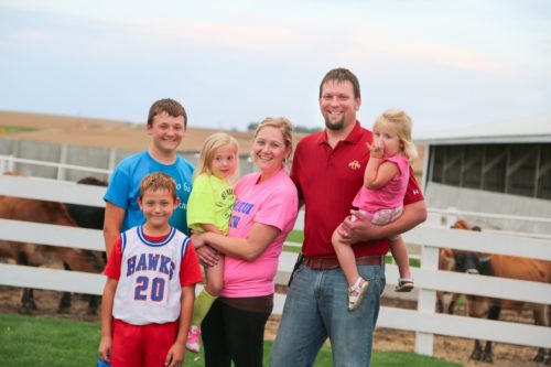 Jeremy, his wife Katrina and children Brady, Collin, Chloe and Braya.
