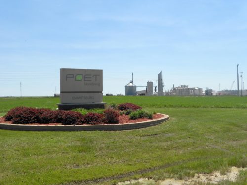 A POET biorefining plant located in Emmetsburg, IA.