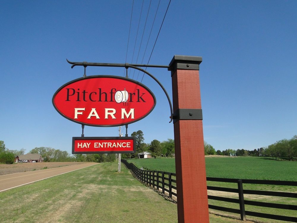Pitchfork Farm Hay Entrance Sign